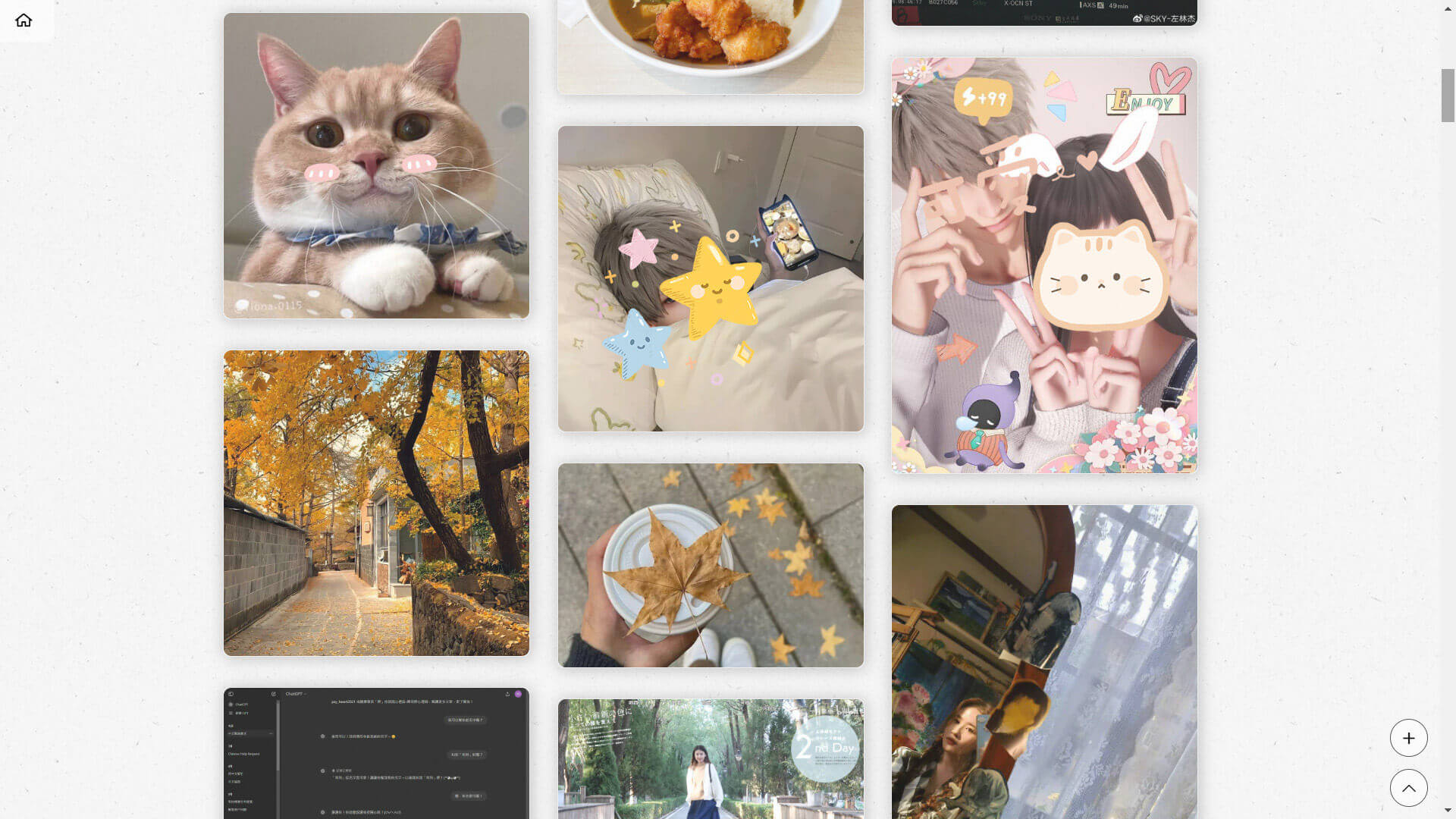 溫度日記 App 相片集展示圖，將日記中的所有照片集中在一處，輕鬆瀏覽過去的珍貴回憶。無論是旅行風景、日常生活、心情寫照，還是偶然捕捉的小確幸，每一張照片都是日記的一部分，幫助你用影像重新走過那些值得被記住的時刻。
